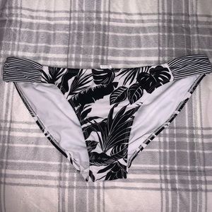 Black and White Floral Bikini Bottoms